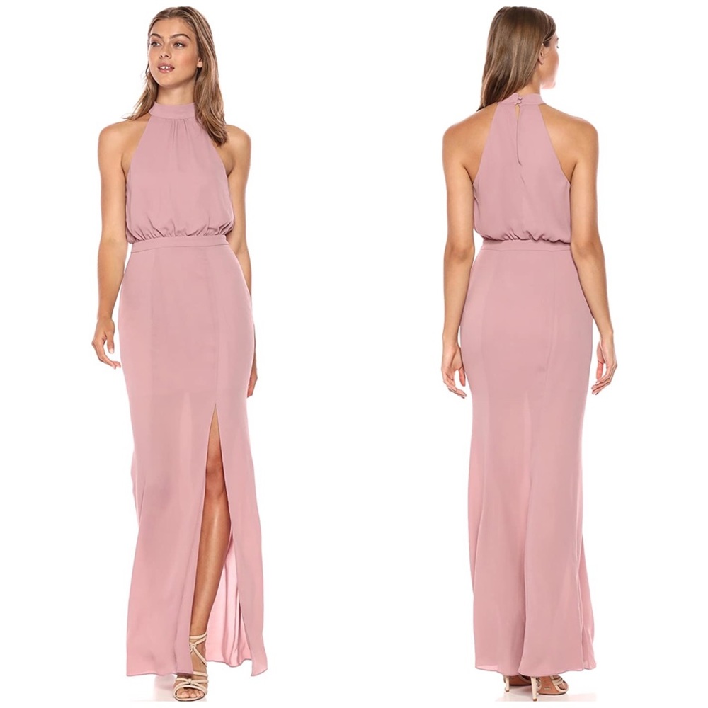 NEW LIKELY Cameron Blouson Halter Gown Maxi Dress
